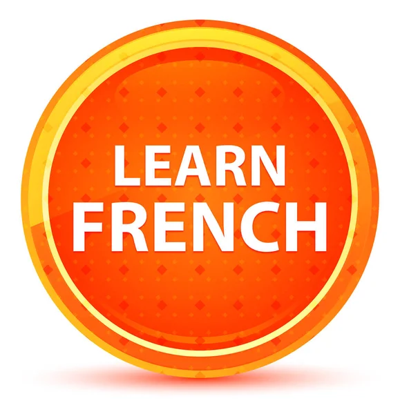 Вчити французьку природні помаранчевий круглий кнопки — стокове фото