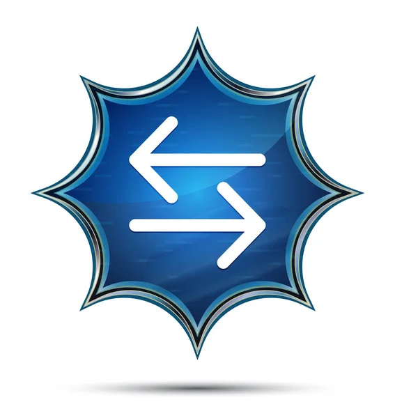 Transferir icono de flecha mágico cristal sunburst botón azul — Foto de Stock