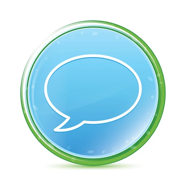 Chat Bubble icon natuurlijke Aqua cyaan blauwe ronde knop — Stockfoto