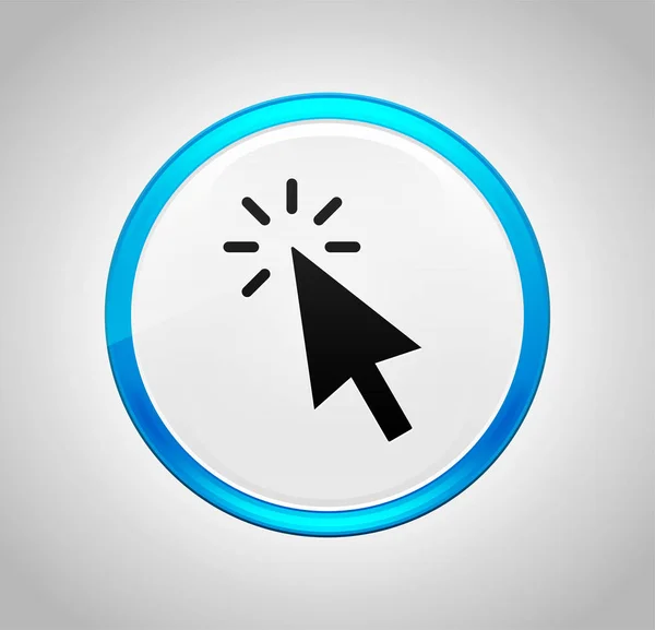 Cursor click icon round blue push button