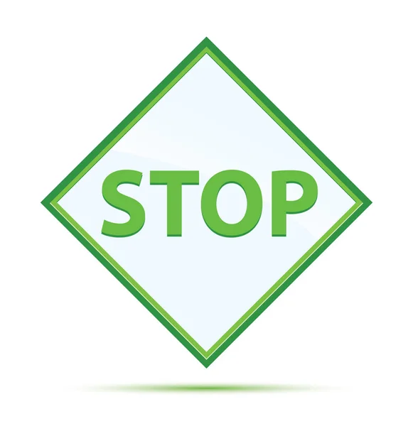 Stop moderne abstracte groene ruit knop — Stockfoto