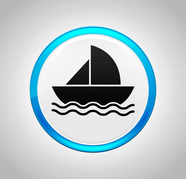 Sailboat icon round blue push button — Stock Photo, Image