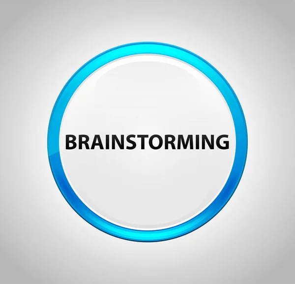 Brainstorming pulsante blu rotondo — Foto Stock