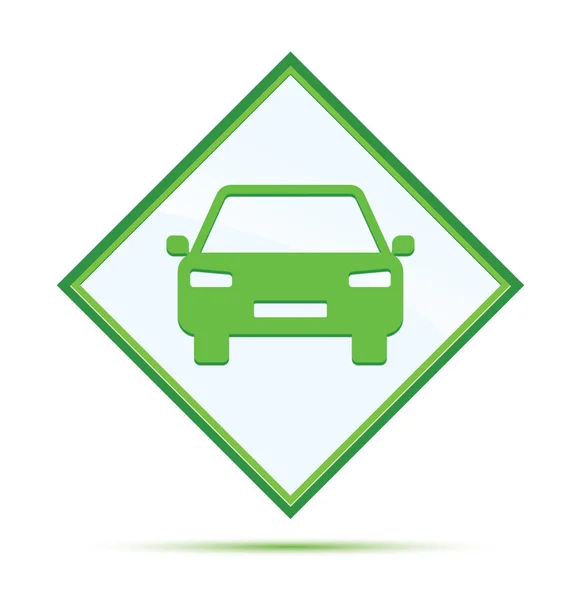 Car icon modern abstract green diamond button — Stock Photo, Image