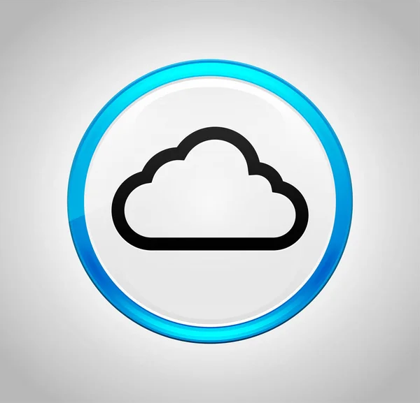 Bulut simgesi yuvarlak mavi basma düğmesi — Stok fotoğraf