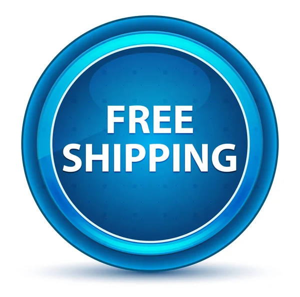 Free Shipping Eyeball Blue Round Button — Stock Photo, Image