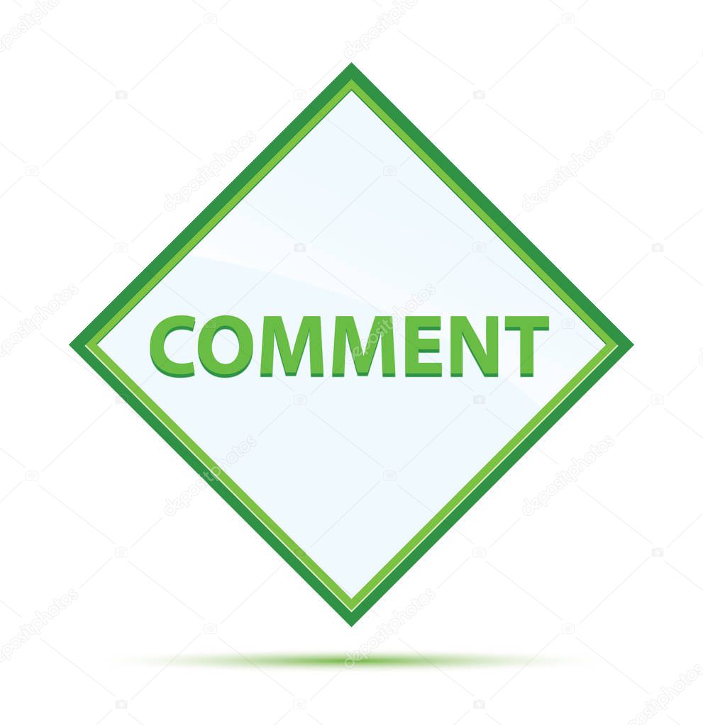 Comment modern abstract green diamond button