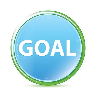 Hedef doğal su cyan mavi yuvarlak düğme