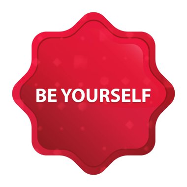 Kendinizi sisli gül red starburst etiket düğmesi olun