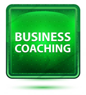 İş Koçluğu Neon Işık Yeşil Kare Düğme