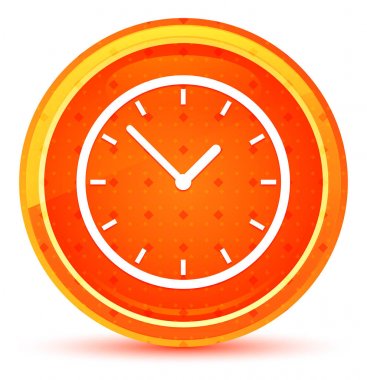 Saat simgesi doğal turuncu yuvarlak düğme