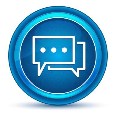 Yorumlar simgesi göz küresi mavi yuvarlak düğme