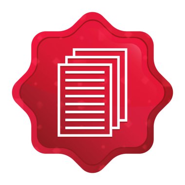 Sayfa belgeleri simgesi sisli gül red starburst etiket düğmesi