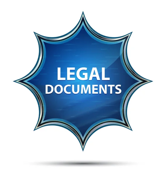 Juridische documenten magische glazig Sunburst blauwe knop — Stockfoto