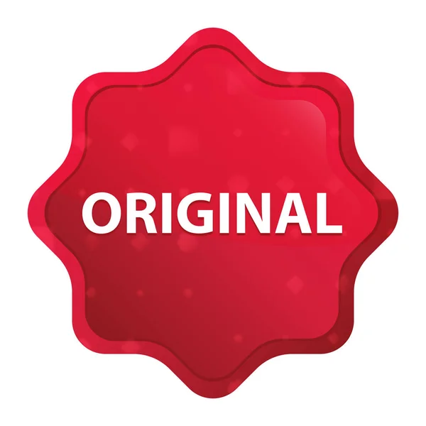 Original niebla rosa rojo starburst botón de pegatina —  Fotos de Stock
