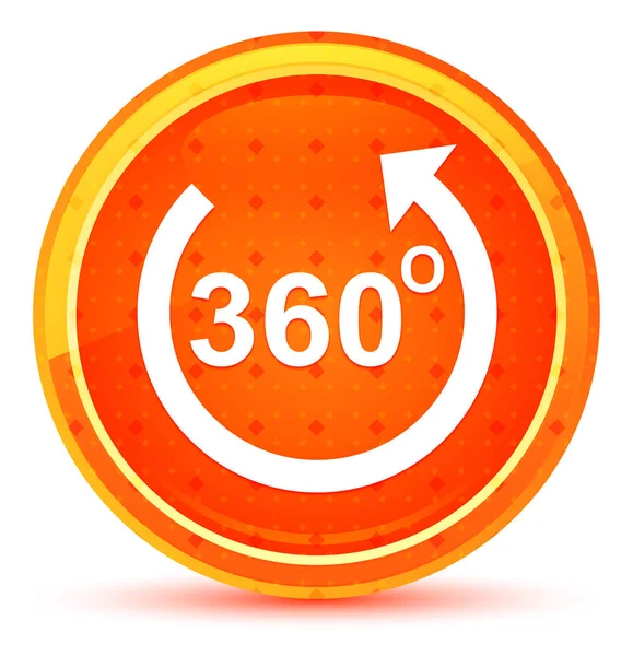 360 stopni obracać strzałka ikona naturalne pomarańczowy okrągły przycisk — Zdjęcie stockowe