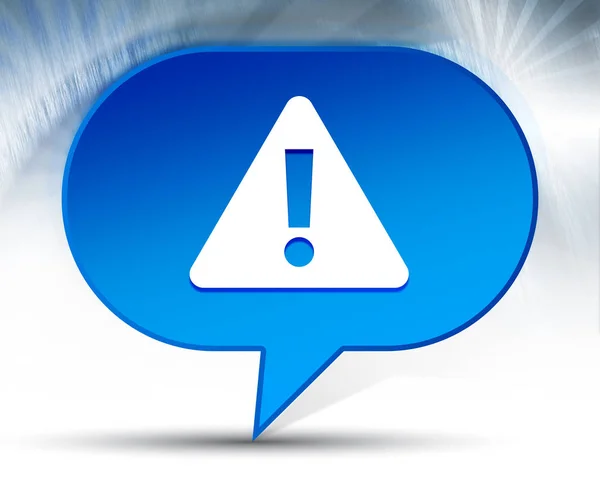 Warnung Symbol blaue Blase Hintergrund — Stockfoto