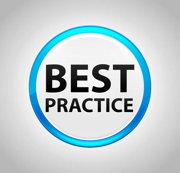 Best Practice Round Blue Push Button — Stock Photo, Image