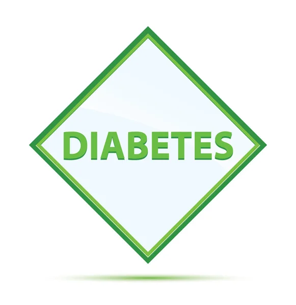 Diabetes modern abstract green diamond button