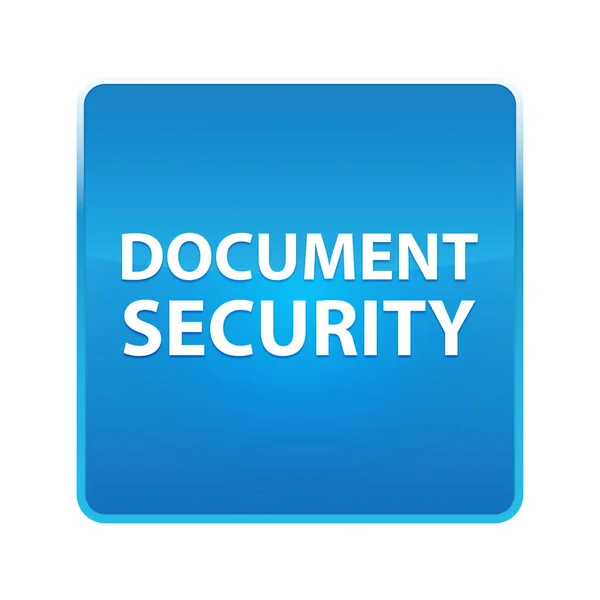 Document Security błyszczący niebieski przycisk kwadratowy — Zdjęcie stockowe