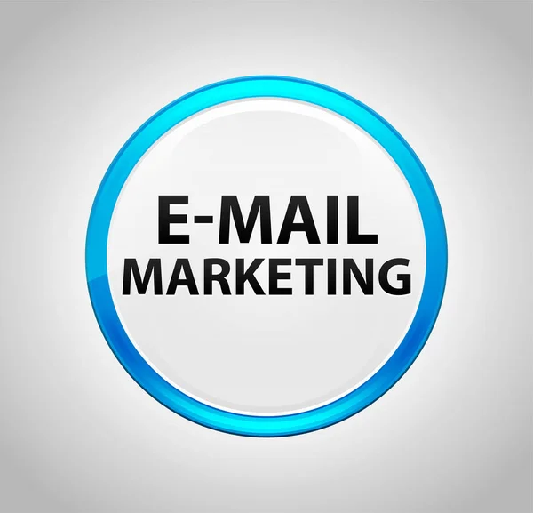 Pulsante blu rotondo di marketing e-mail — Foto Stock