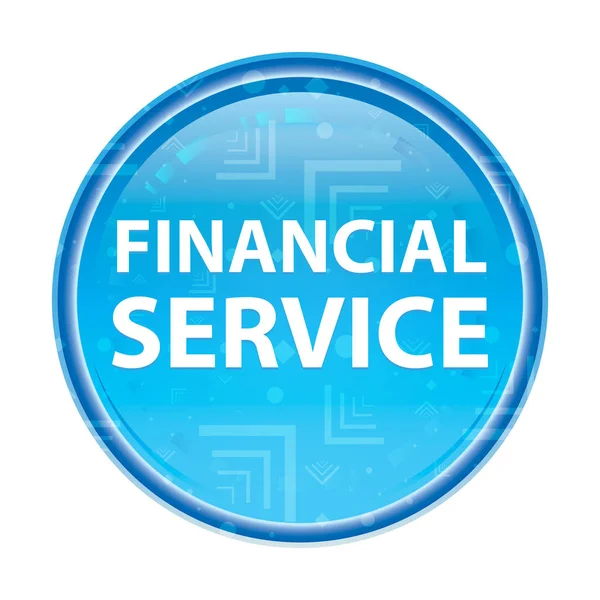 Financial Service çiçek mavi yuvarlak düğme — Stok fotoğraf