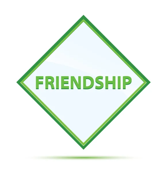 Friendship modern abstract green diamond button — Stock Photo, Image