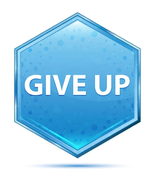 Give up kristal blauwe zeshoek knop — Stockfoto