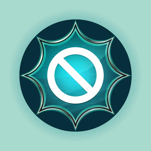 Ícone de proibição mágica sunburst vítreo azul botão céu azul ba — Fotografia de Stock