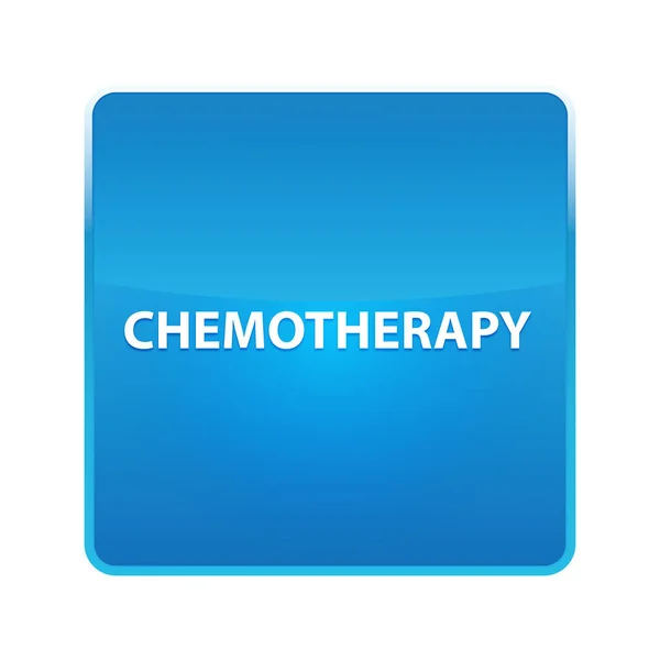 Chemotherapie glanzende blauwe vierkante knop — Stockfoto