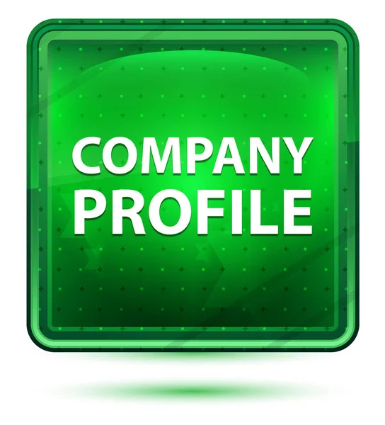 Profil firmy Neon Light zielony kwadrat przycisk — Zdjęcie stockowe
