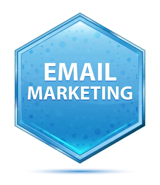 电子邮件营销水晶蓝色六边形按钮 — 图库照片
