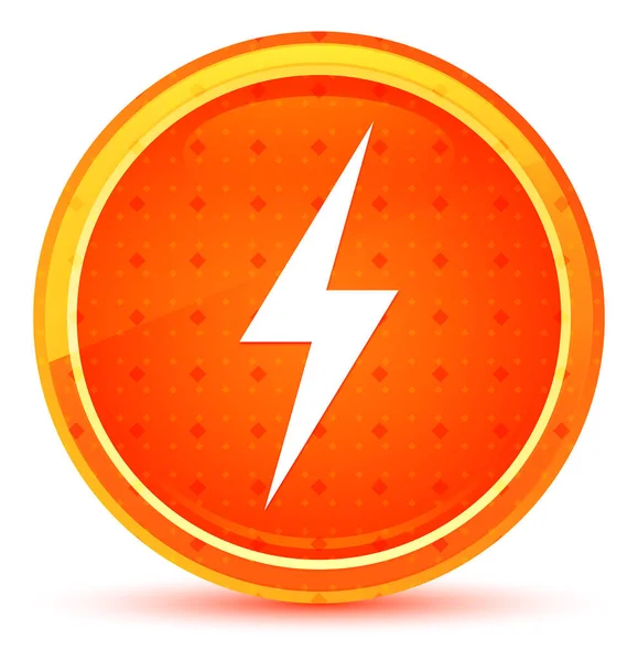 Icono de electricidad naranja natural botón redondo —  Fotos de Stock