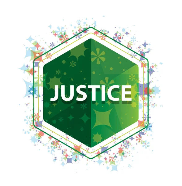 Justice motif de plantes florales bouton hexagone vert — Photo