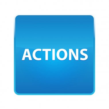 Eylemler parlak mavi kare düğmesi