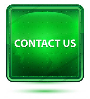 Bize Ulaşın Neon Işık Yeşil Kare Düğmesi