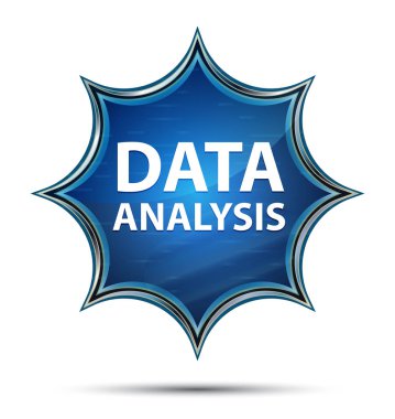 Veri Analizi büyülü camsı güneş patlaması mavi düğme
