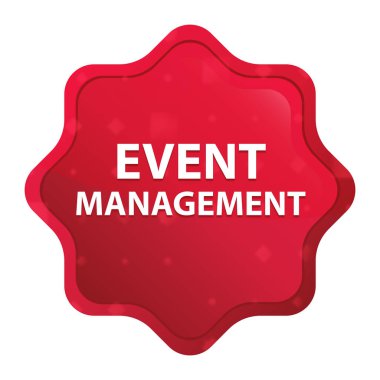 Olay Yönetimi sisli gül red starburst etiket düğmesi