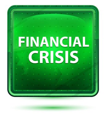 Mali Kriz Neon Işık Yeşil Kare Düğme