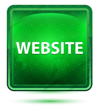 Web Sitesi Neon Işık Yeşil Kare Düğme