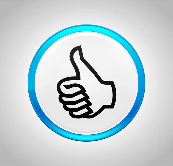 Thumbs up icon round blue push button