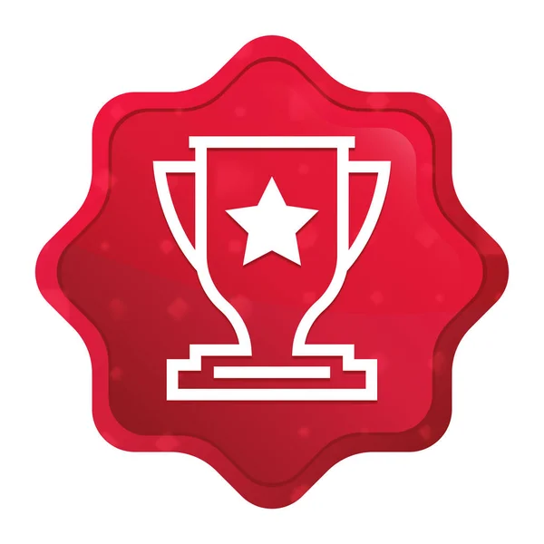 Trophy icon misty rose red starburst sticker button — Stock Photo, Image