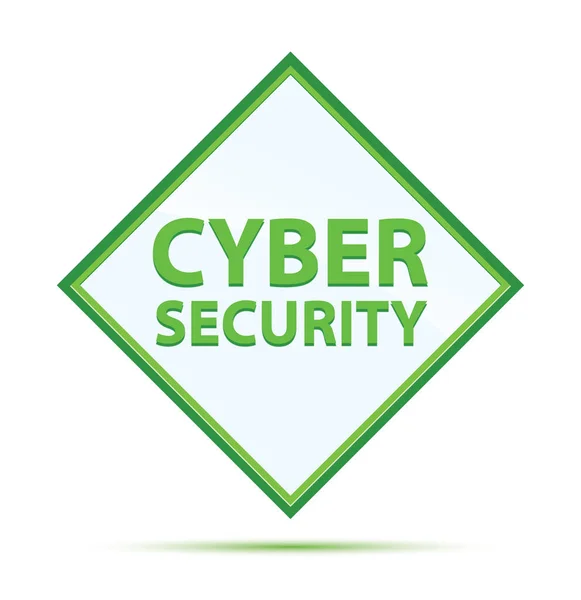 Cyber Security modern abstract green diamond button — Stock Photo, Image
