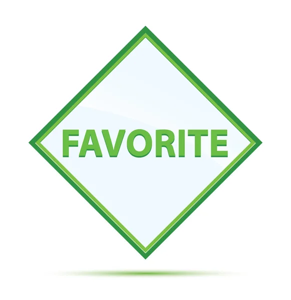 Favorite modern abstract green diamond button — Stock Photo, Image