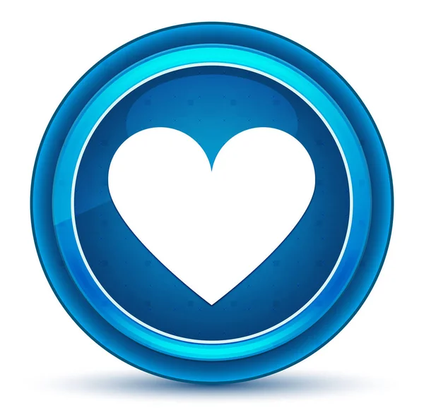 Corazón icono globo ocular azul botón redondo —  Fotos de Stock