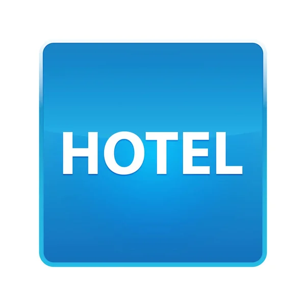 Hotel glanzende blauwe vierkante knop — Stockfoto