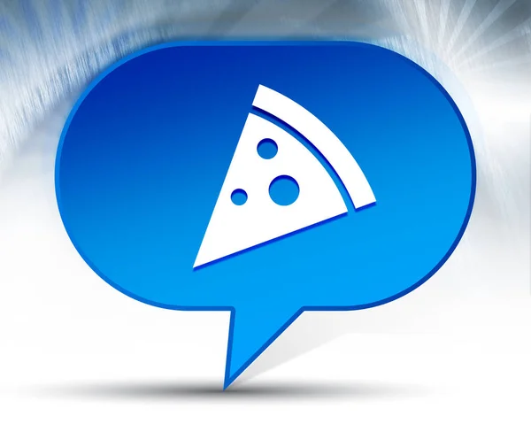 Pizzaseite Symbol blaue Blase Hintergrund — Stockfoto