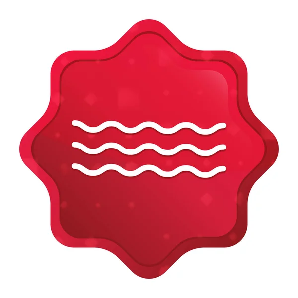 Sea waves icon misty rose red starburst sticker button