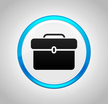 Evrak çantası simgesi yuvarlak mavi buton