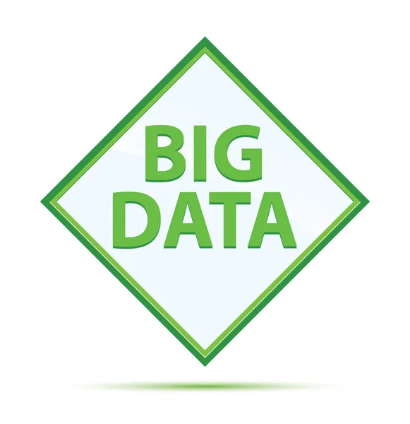 Big Data moderno abstracto botón de diamante verde —  Fotos de Stock